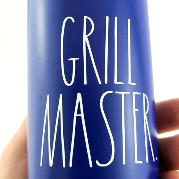 Rae Dunn Insulated Stainless Steel Blue Slim-Can Holder Large Letrs GRILL MASTER - Picture 5 of 8